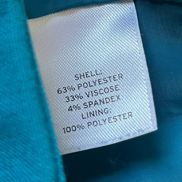 Halogen Straight Pencil Skirt Blue Teal Turquoise Size 10 Lined Back Zipper - Picture 9 of 10